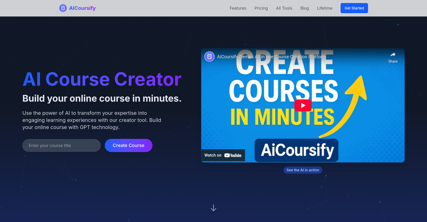 AiCoursify website