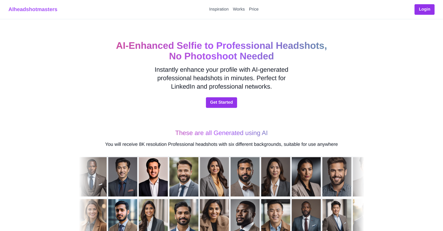 AIHeadshotMasters website