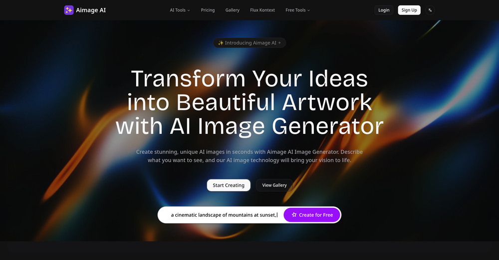 Aimage AI website