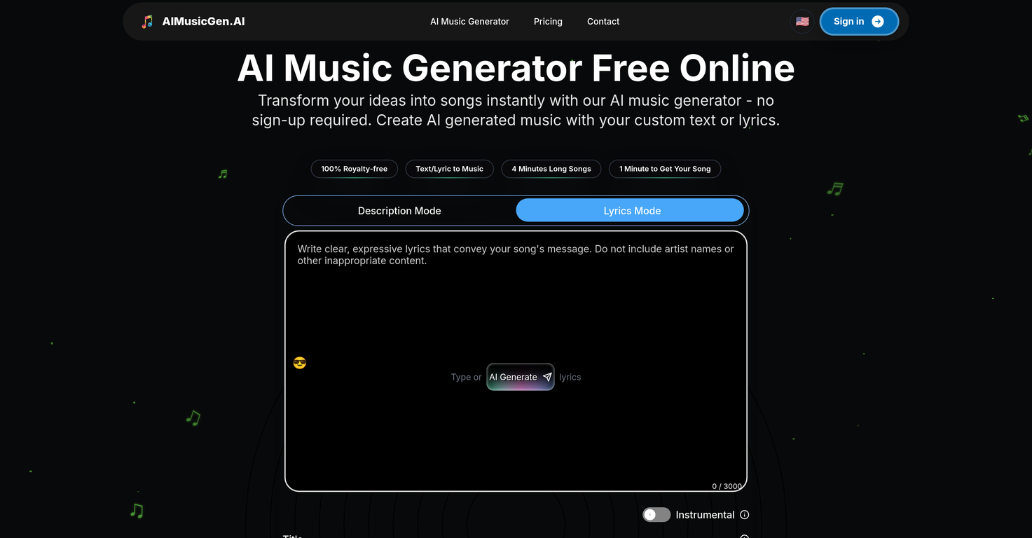 AIMusicGen.ai website