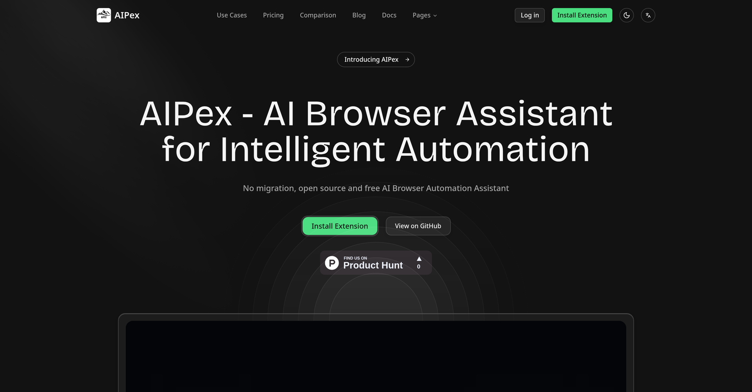 AIPex AI Browser Automation Assistant website