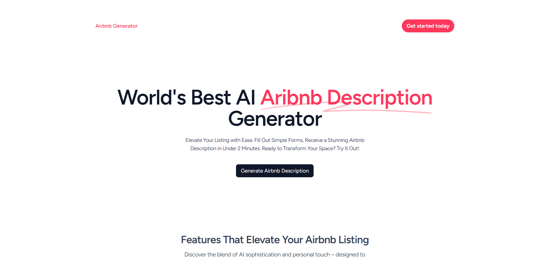 Airbnb Generator website