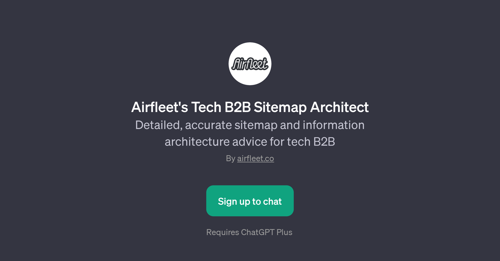 Airfleet's Tech B2B Sitemap Architect website