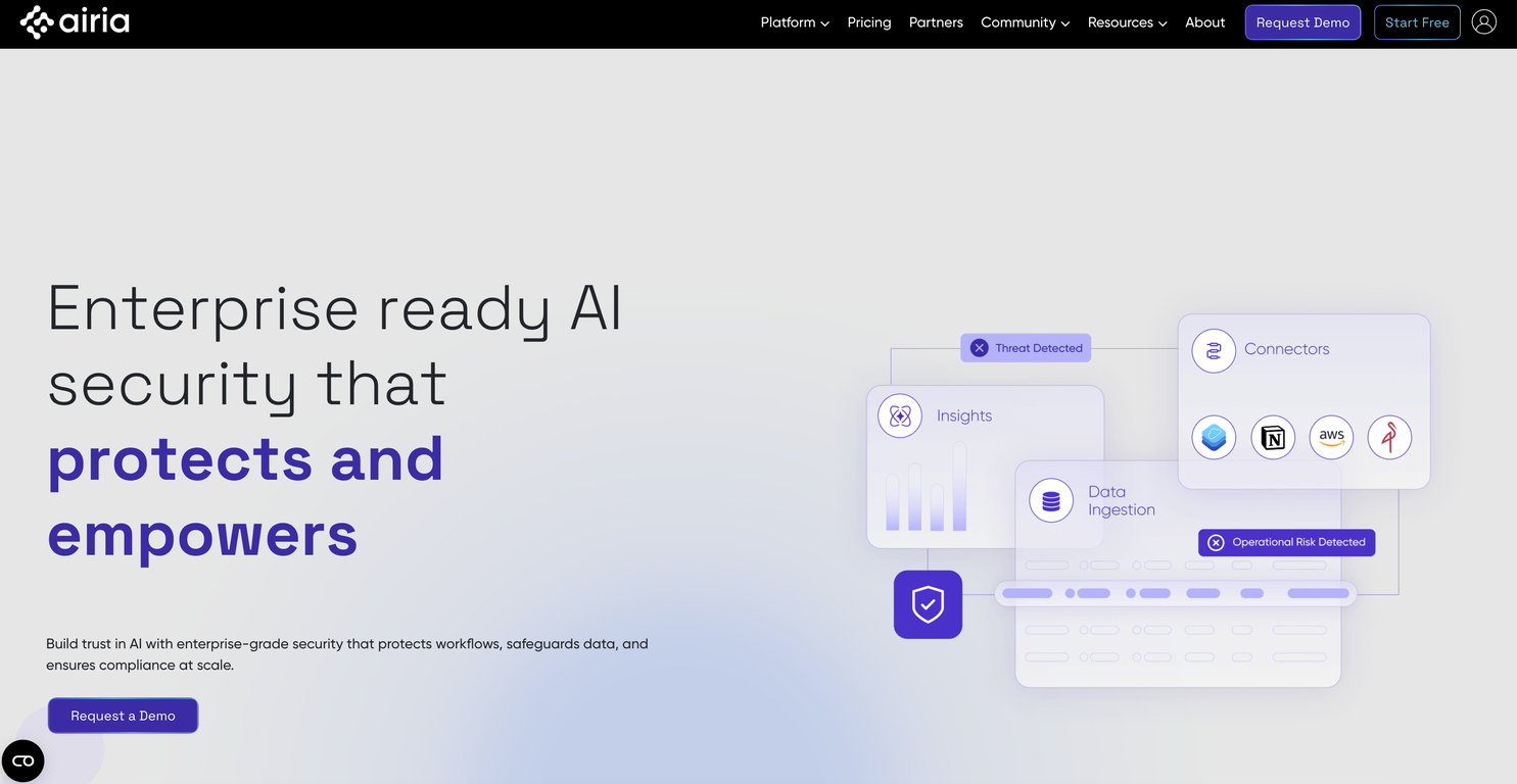 Airia Security website