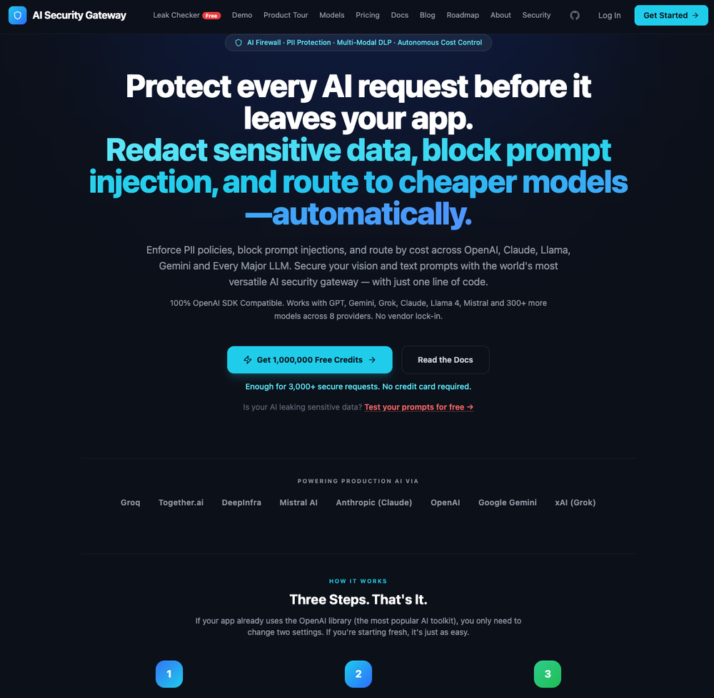 AI Security Gateway website