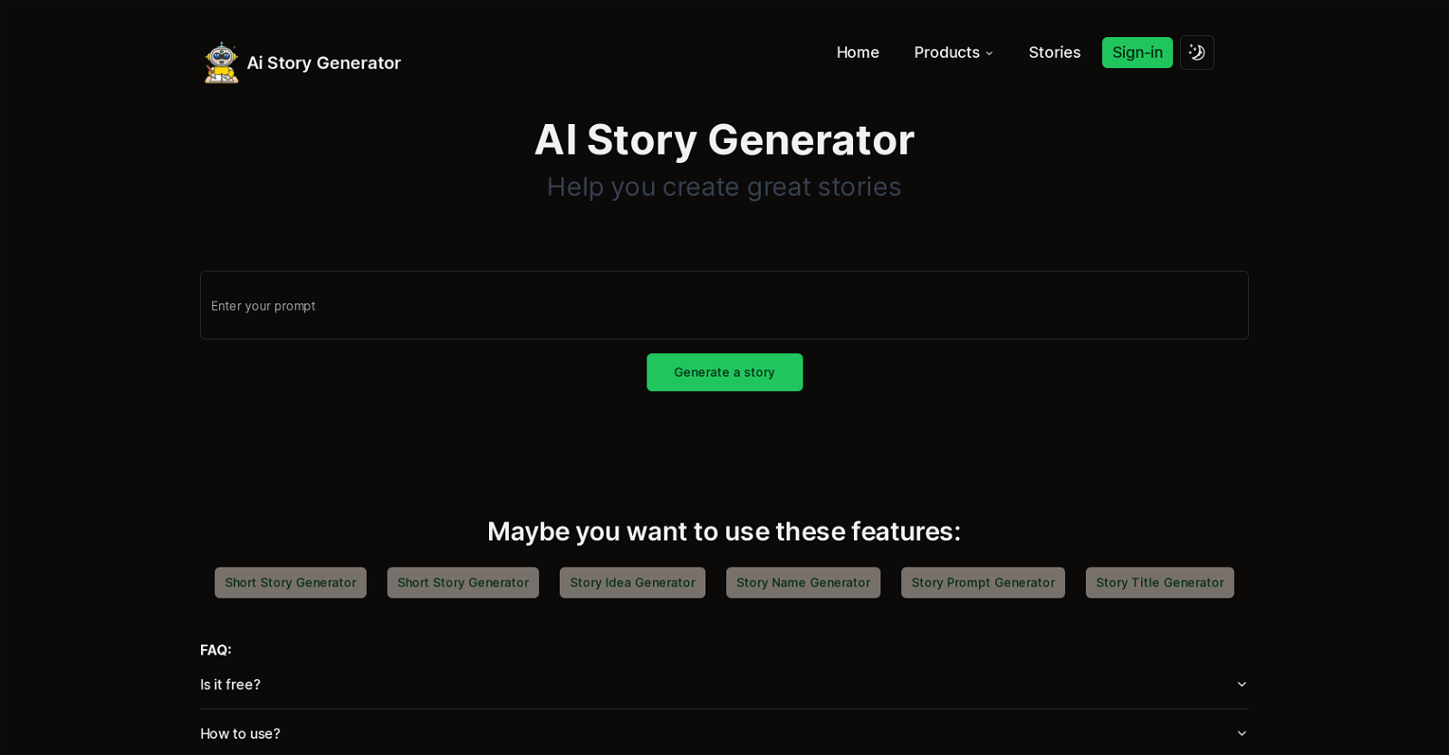 AIStoryGenerator.site website