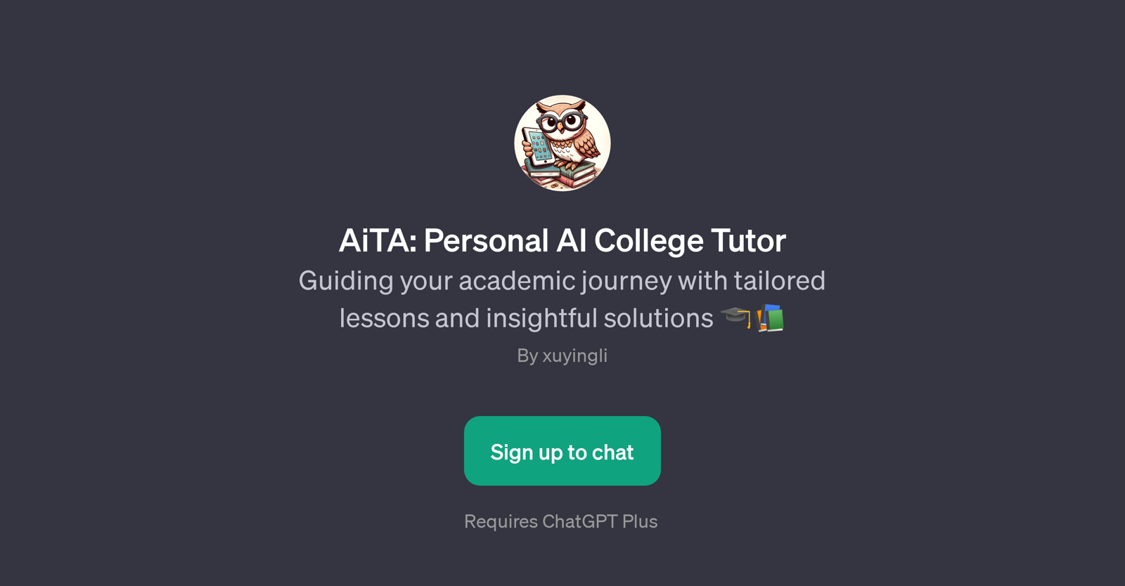AiTA: Personal AI College Tutor website