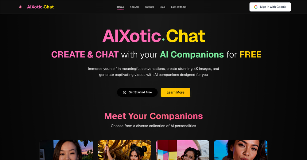 AIXotic.Chat website