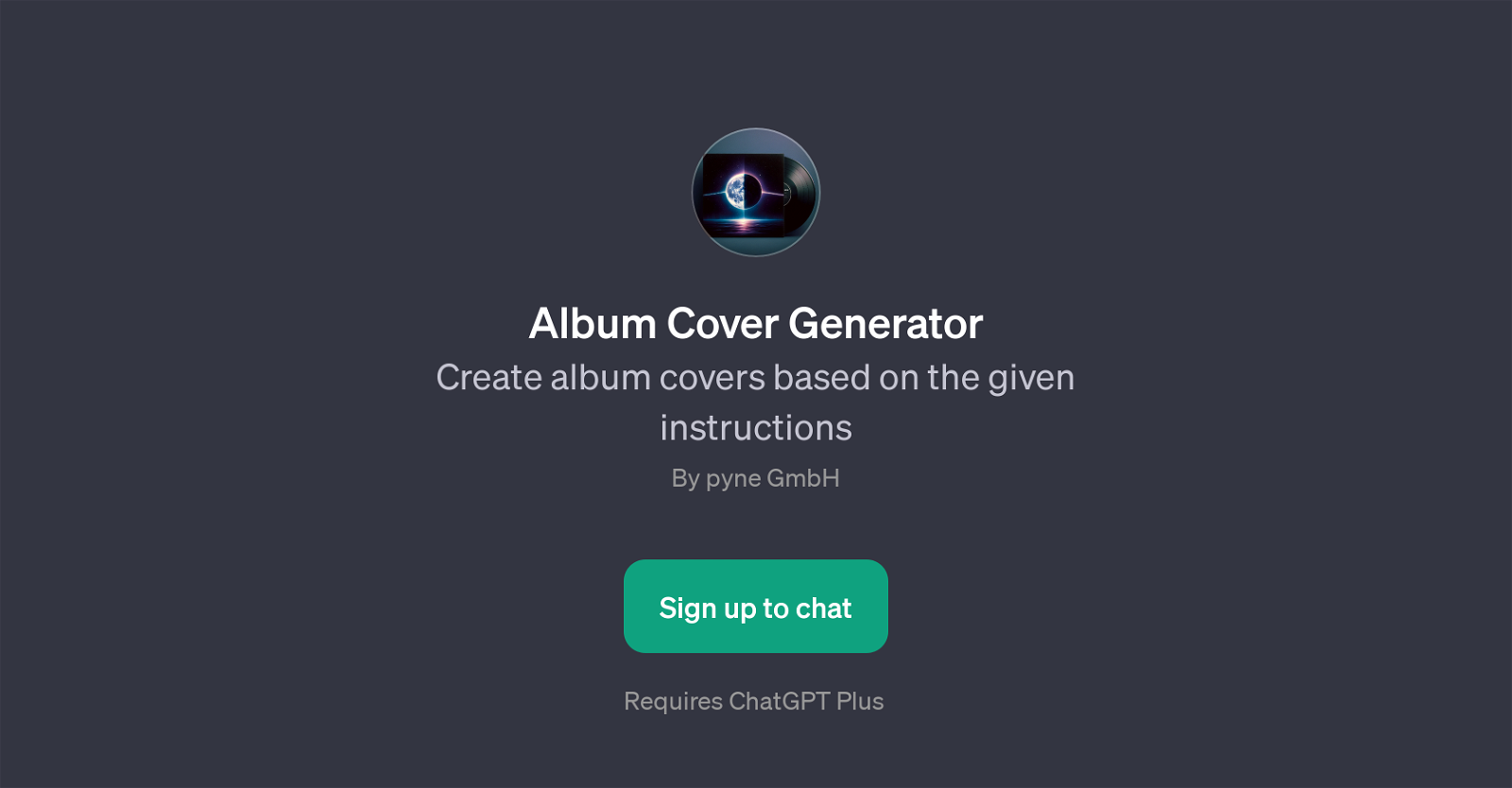 Album Cover Generator website