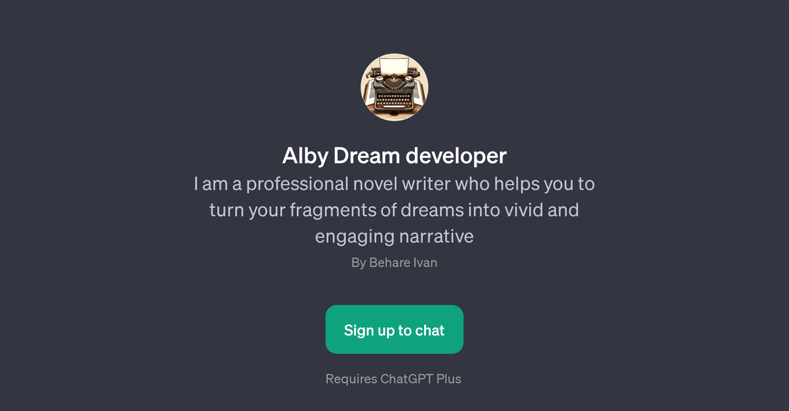 Alby Dream Developer website