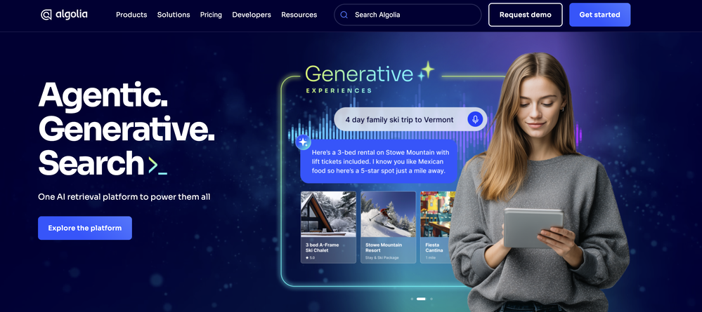 Algolia AI Search website