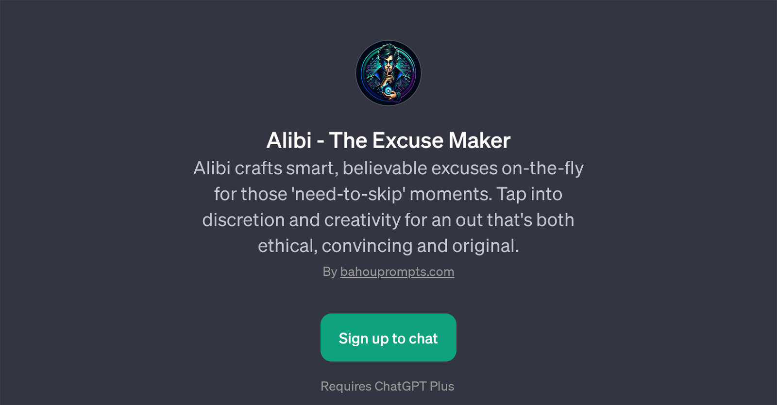Alibi - The Excuse Maker website