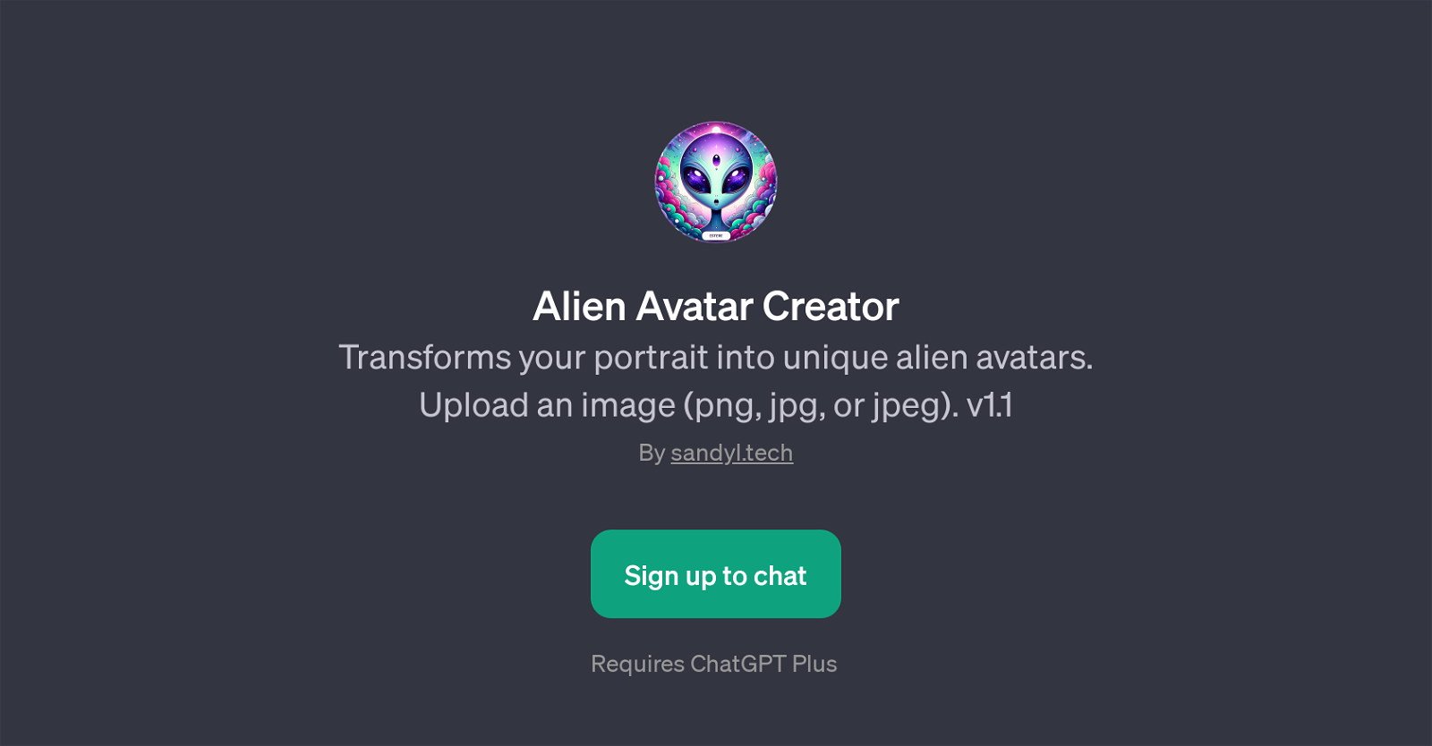 Alien Avatar Creator website