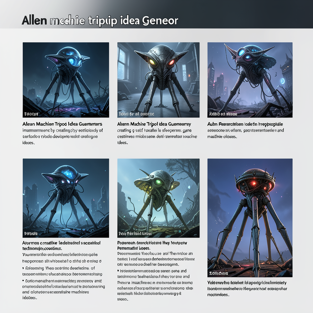 alien machine tripod idea gener website