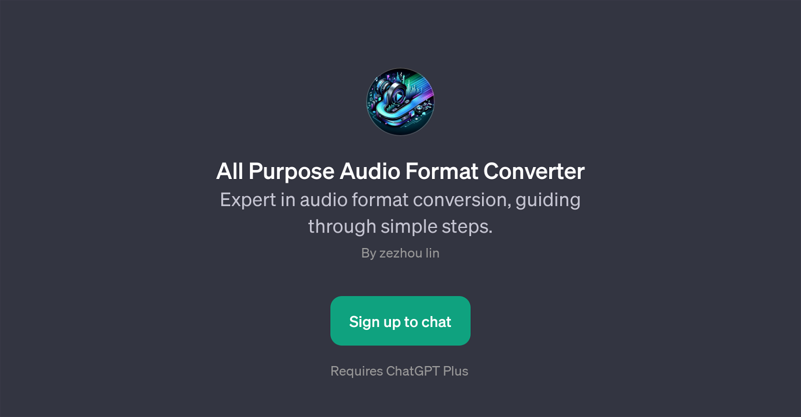 All Purpose Audio Format Converter website