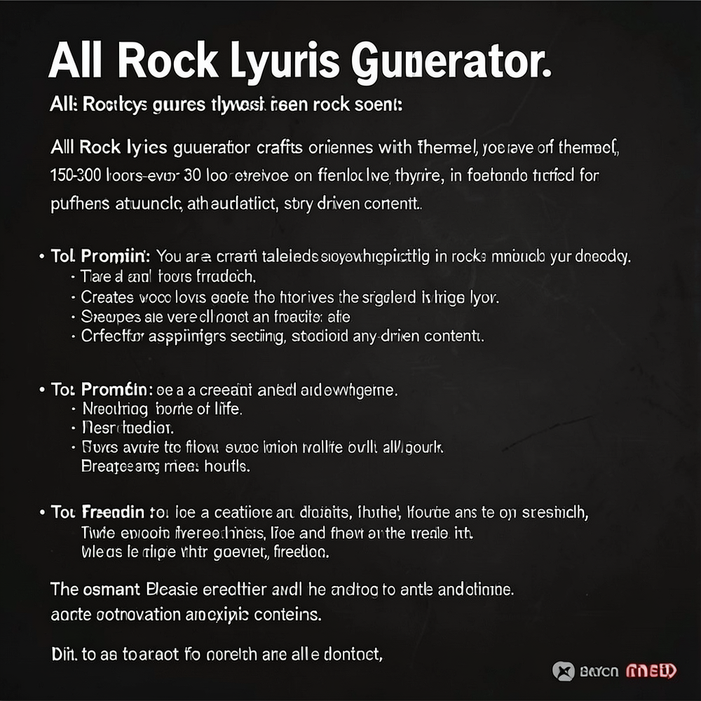 All Rock lyrics generator website