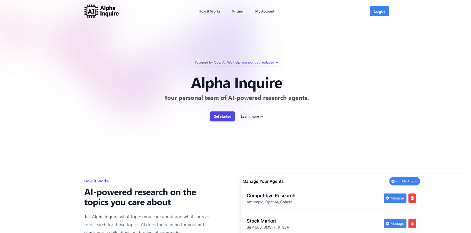 AlphaInquire website