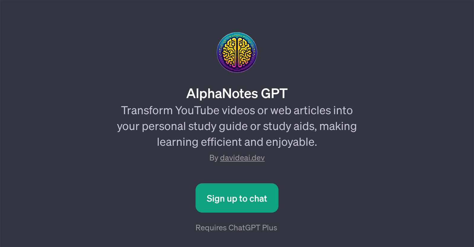 AlphaNotes GPT website