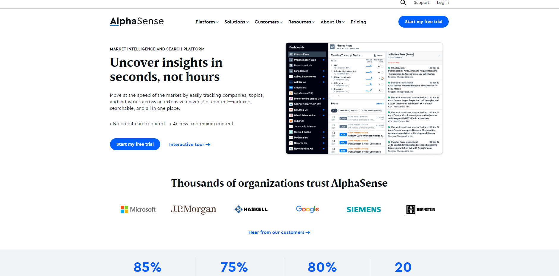 AlphaSense website