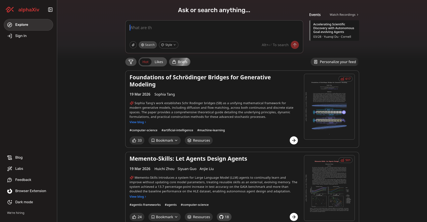 alphaXiv website