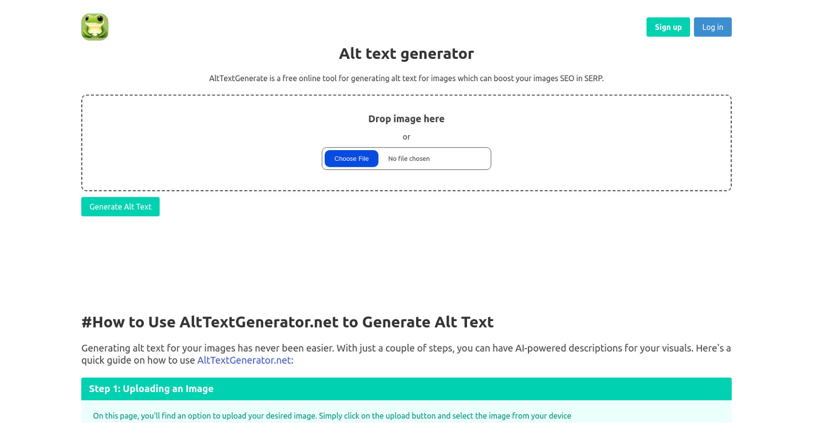 Alt Text Generator website