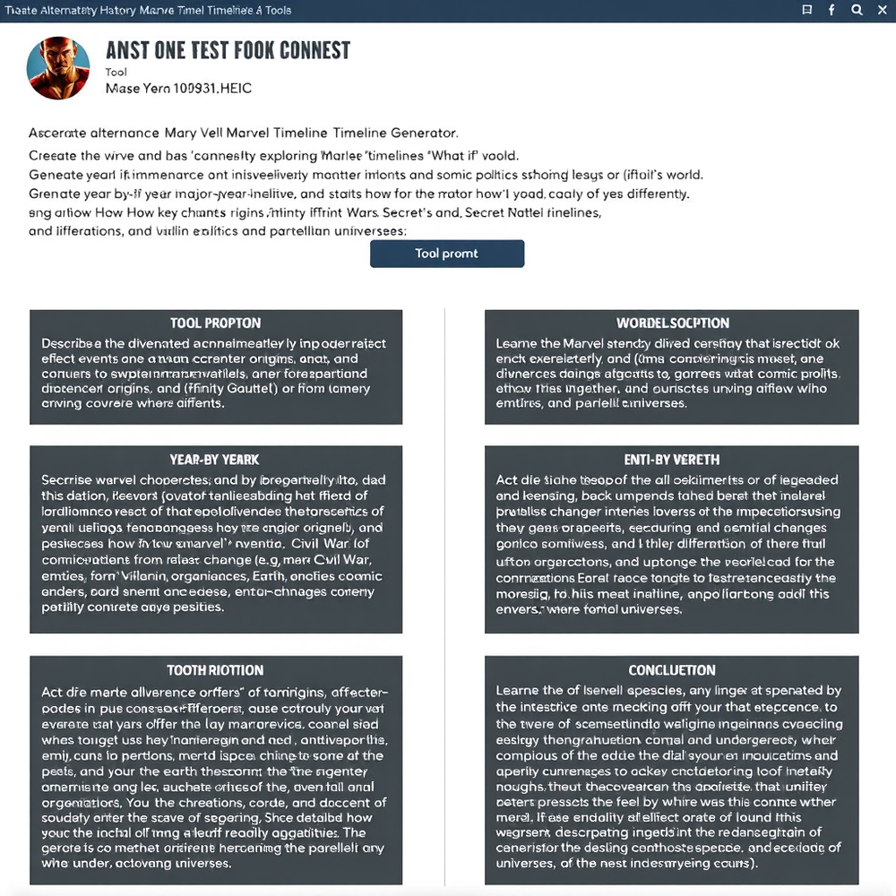 Alternative History Marvel Universe Timeline Generator website