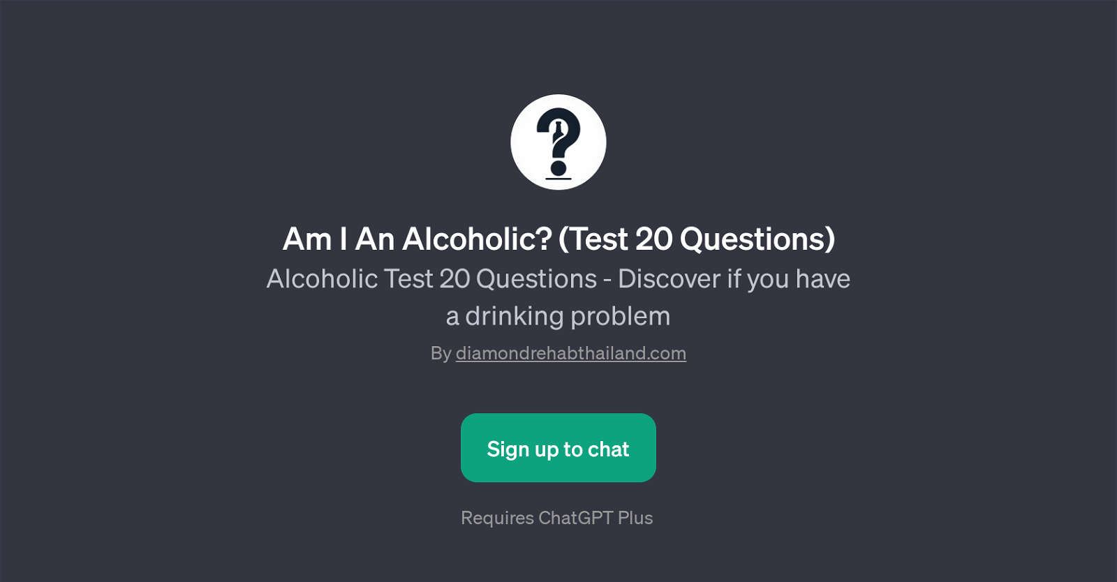 Am I An Alcoholic? (Test 20 Questions) website