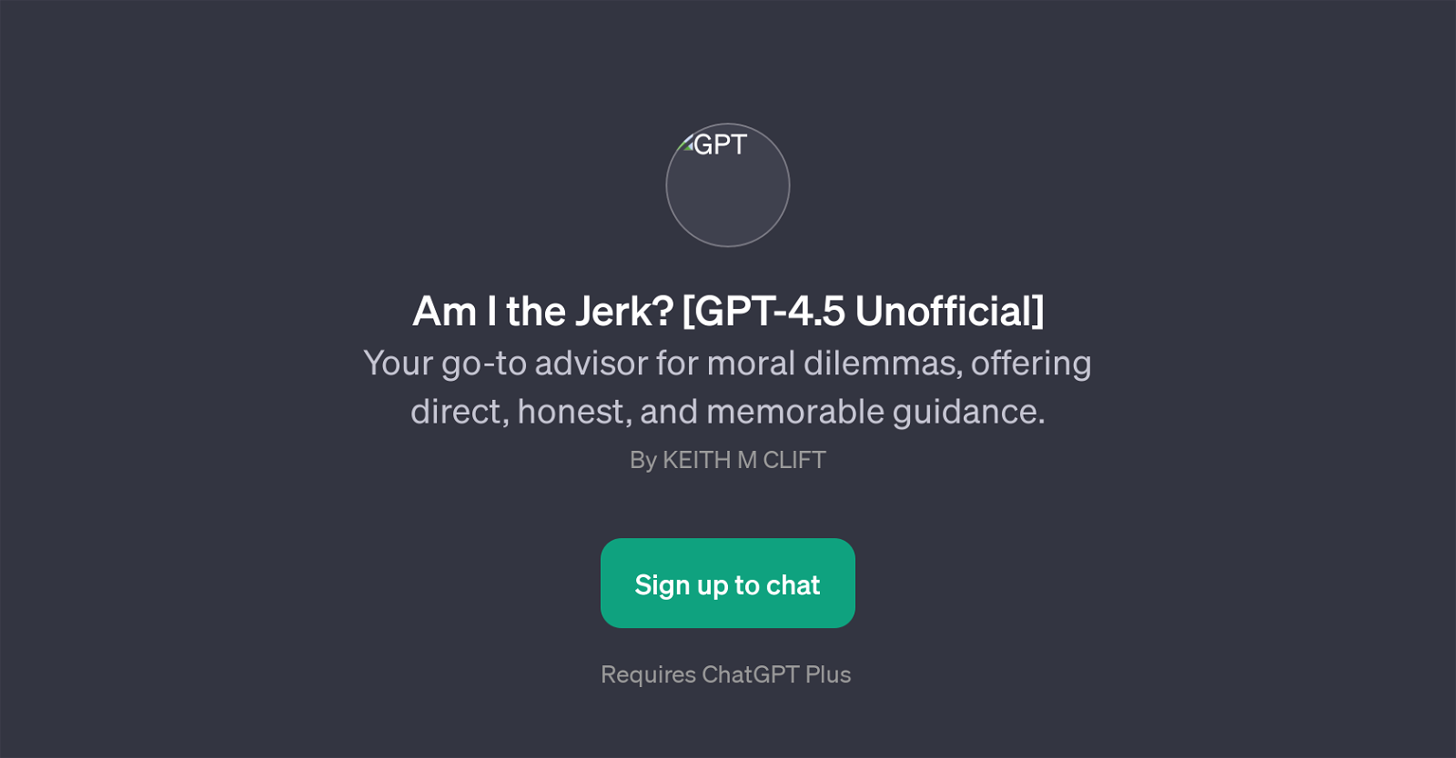 Am I the Jerk? [GPT-4.5 Unofficial] website
