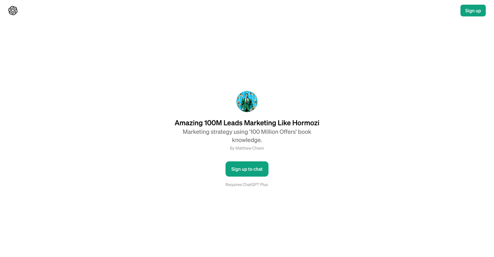 Amazing 100M Leads Marketing Like Hormozi website