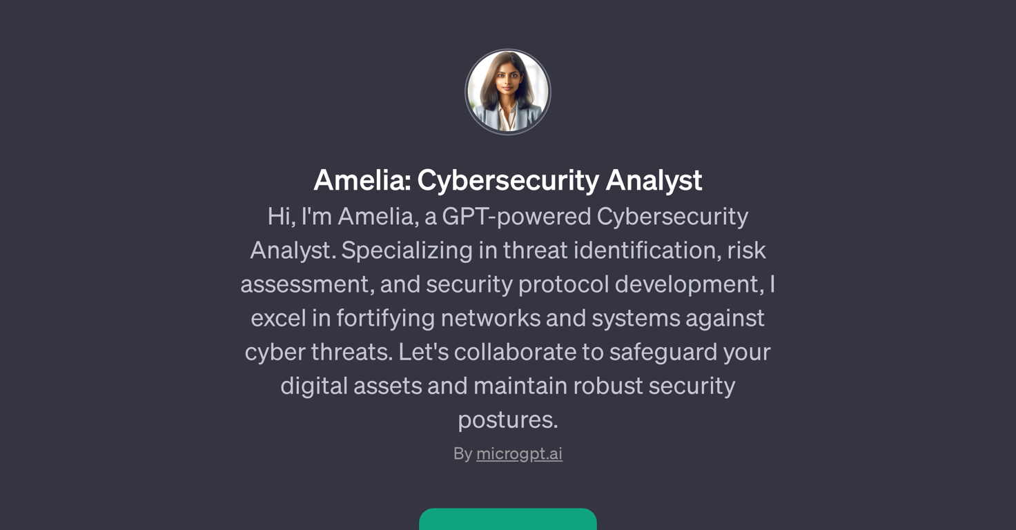 Amelia: Cybersecurity Analyst website