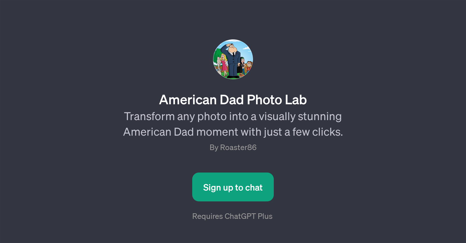 American Dad Photo Lab website