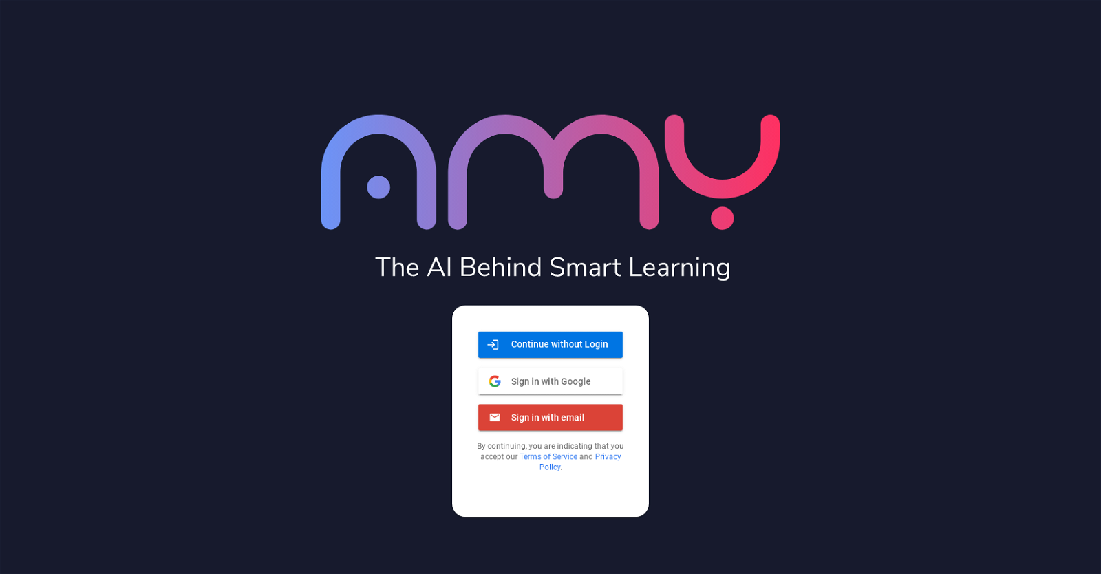 Amy App website