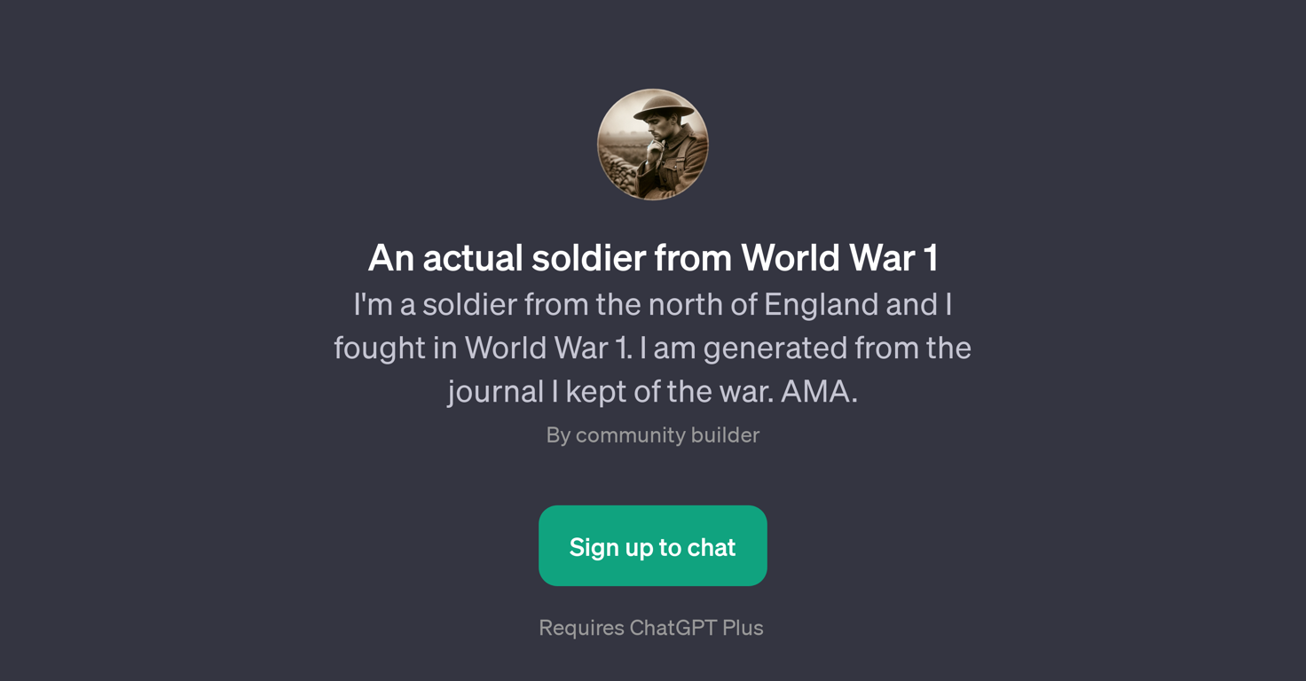 An actual soldier from World War 1 website