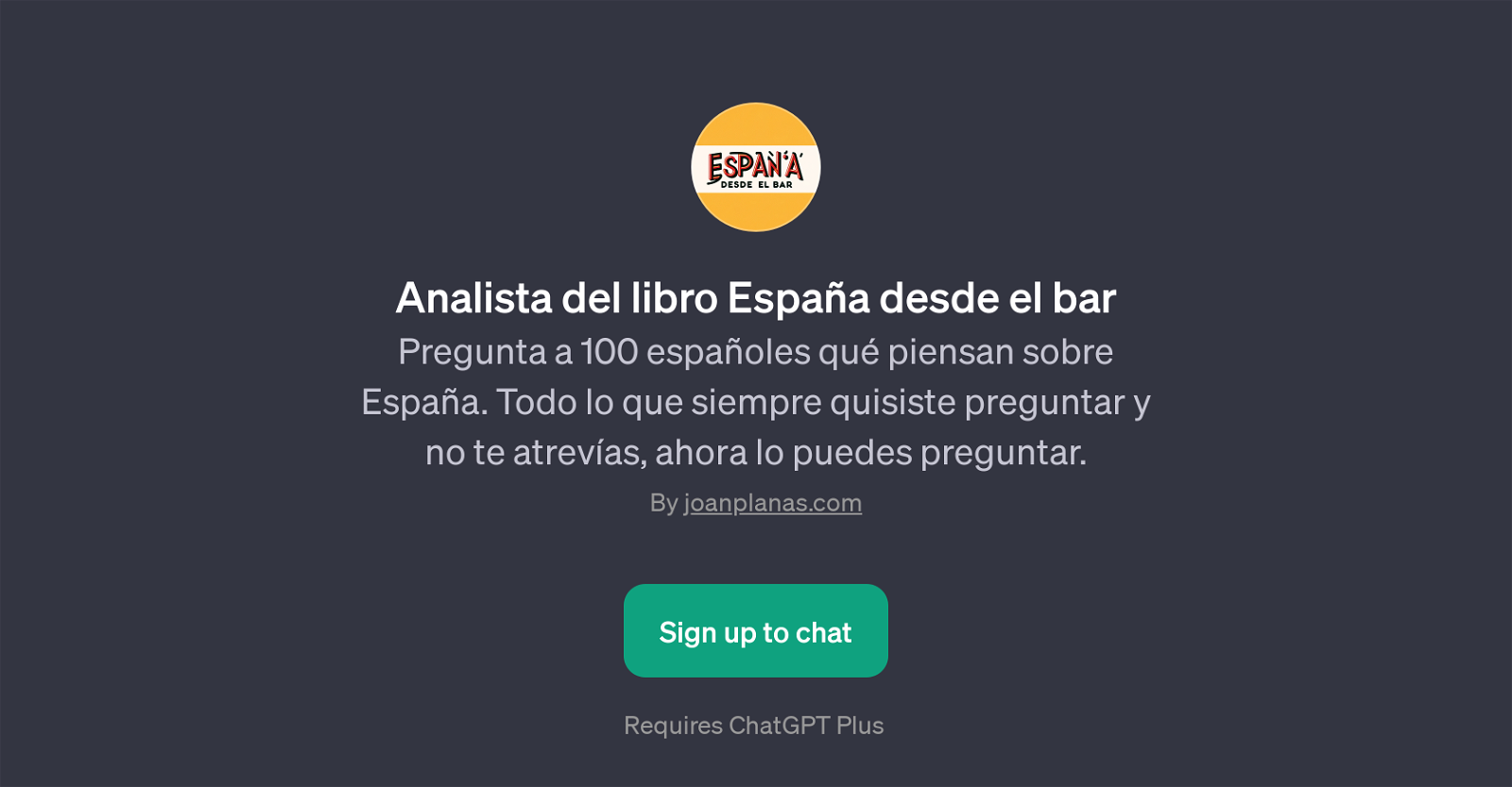 Analista del libro Espaa desde el bar website
