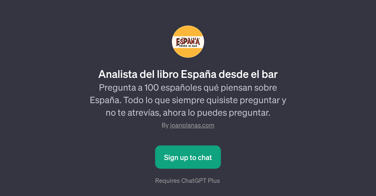 Analista del libro Espaa desde el bar website