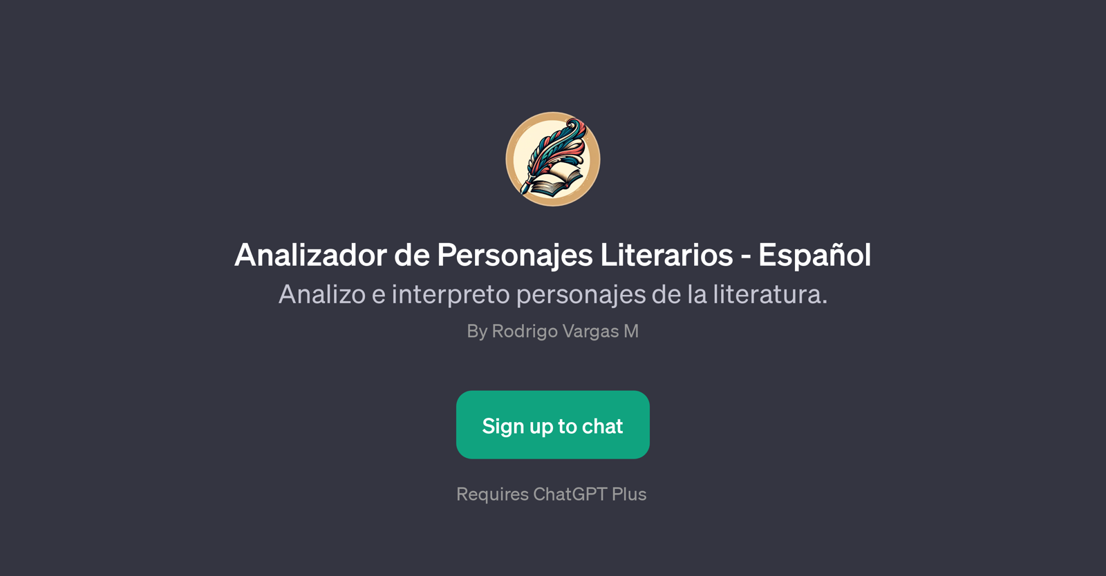 Analizador de Personajes Literarios - Espaol website