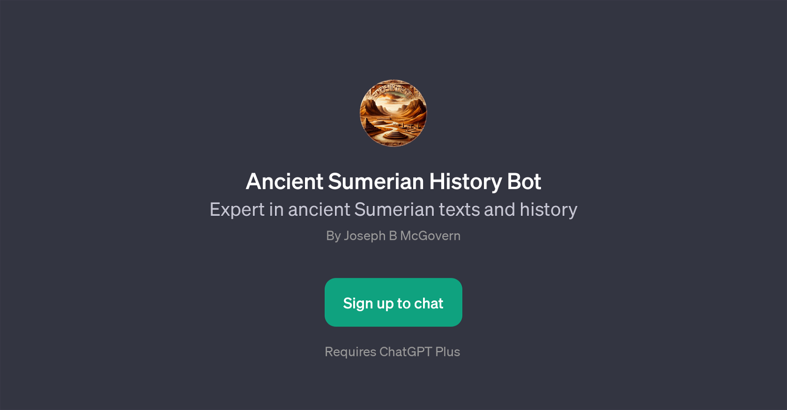 Ancient Sumerian History Bot website