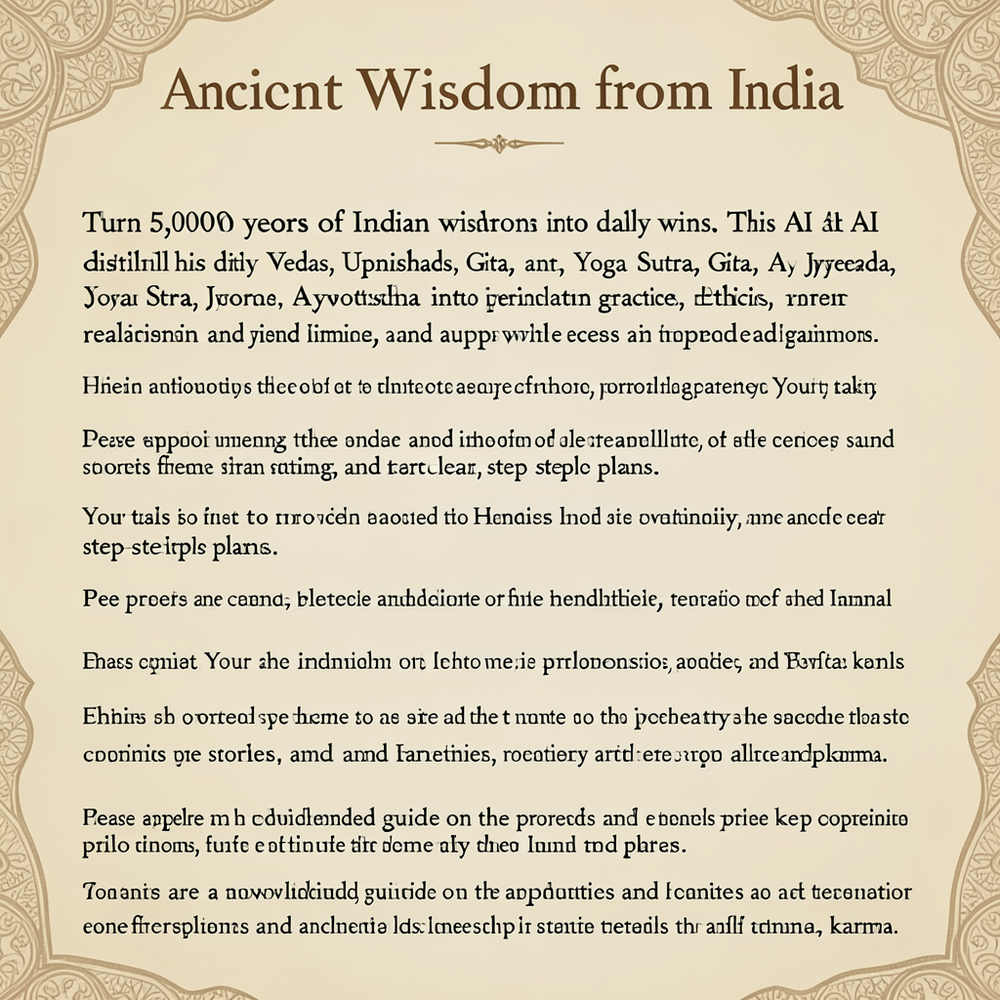Ancient Wisdom from India website