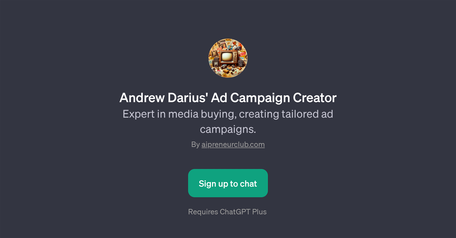 Andrew Darius' Ad Campaign Creator website