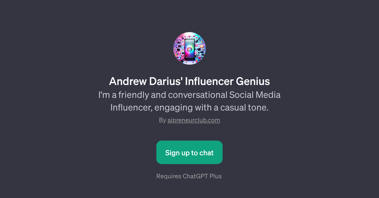 Andrew Darius' Influencer Genius website