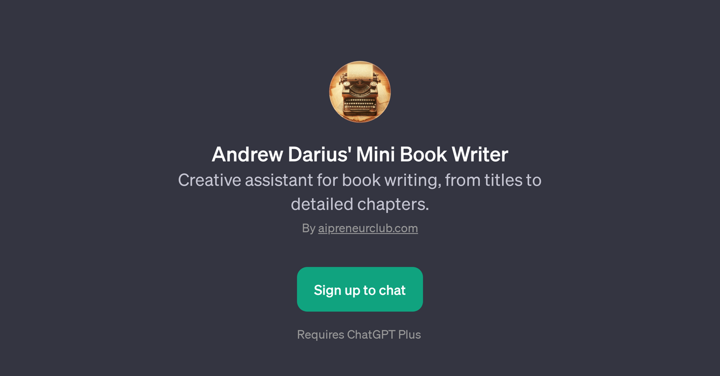 Andrew Darius' Mini Book Writer website