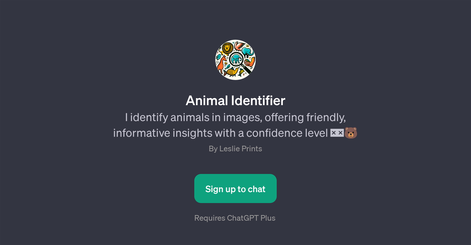Animal Identifier website