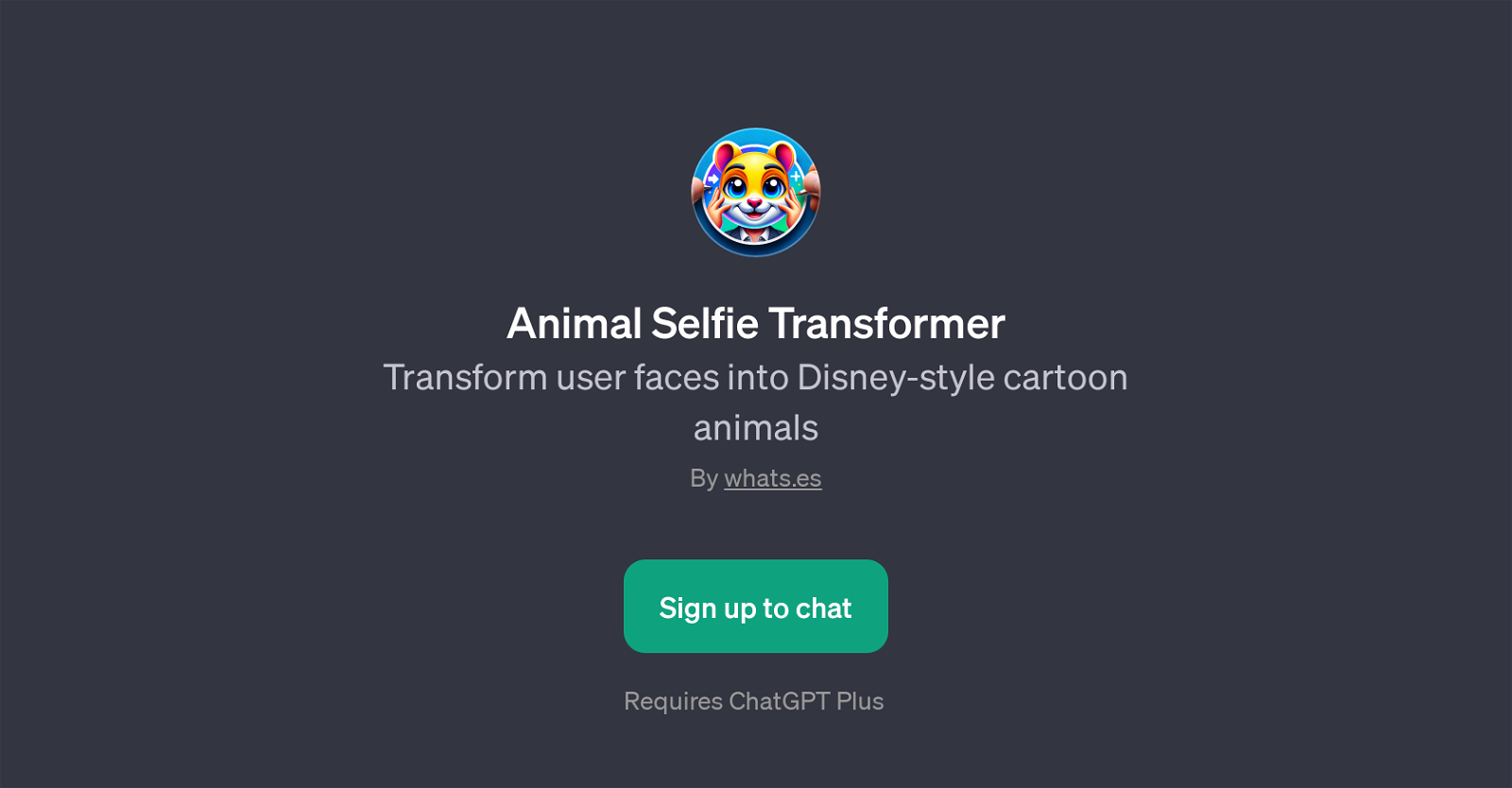 Animal Selfie Transformer website