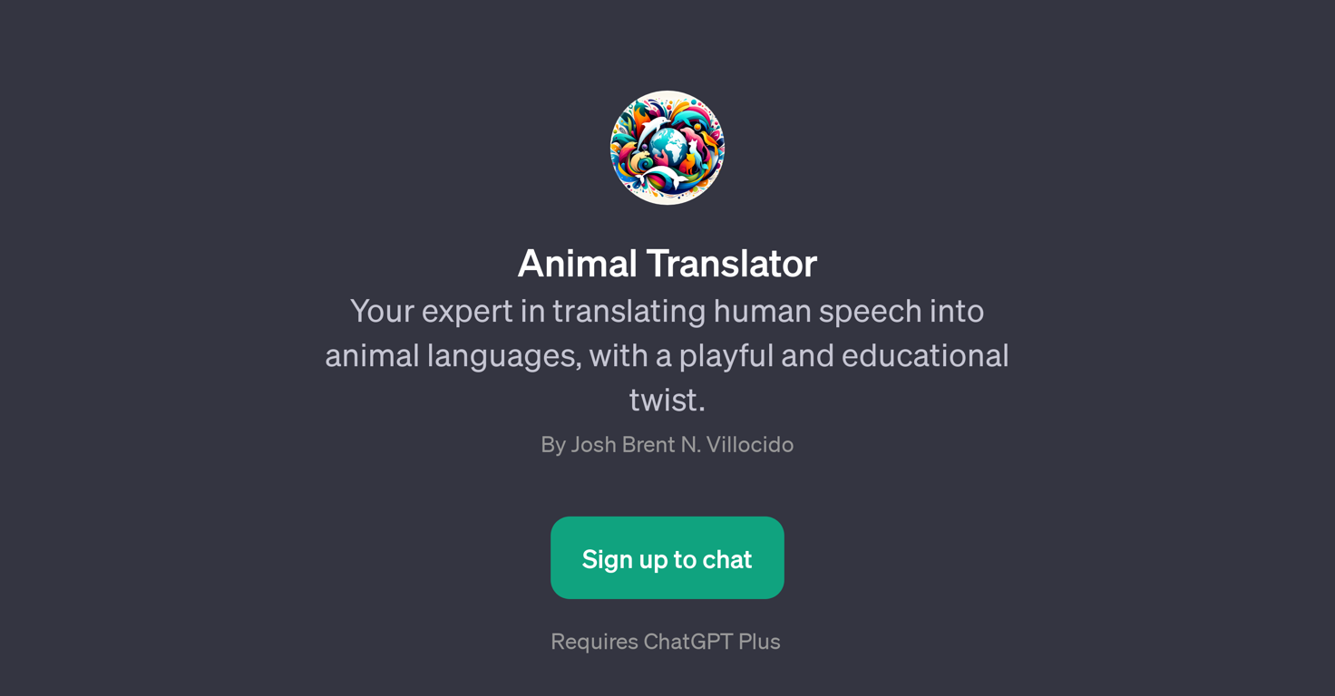 Animal Translator website