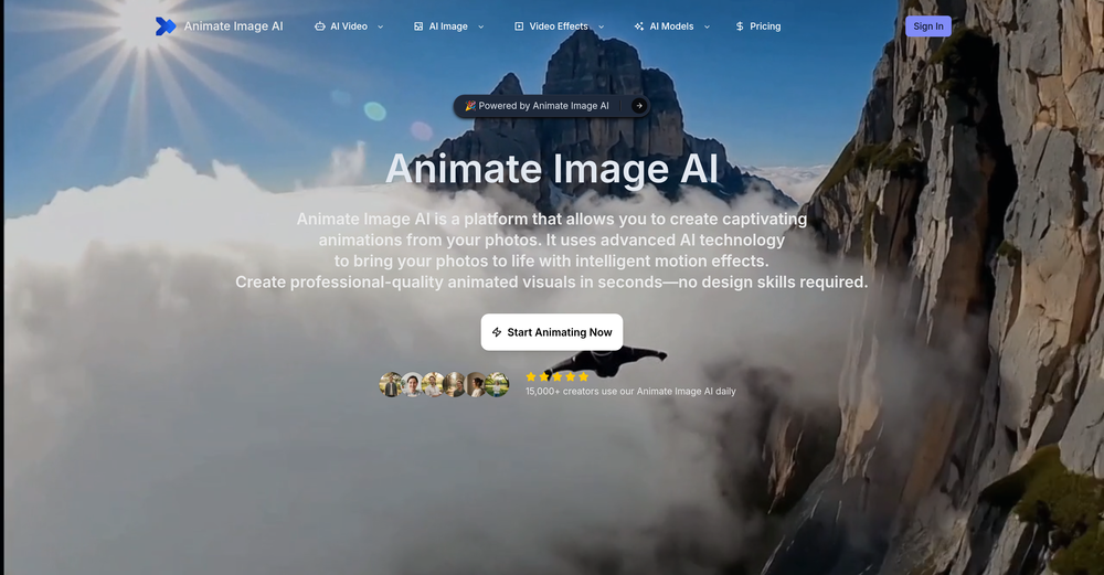 Animate Image AI website