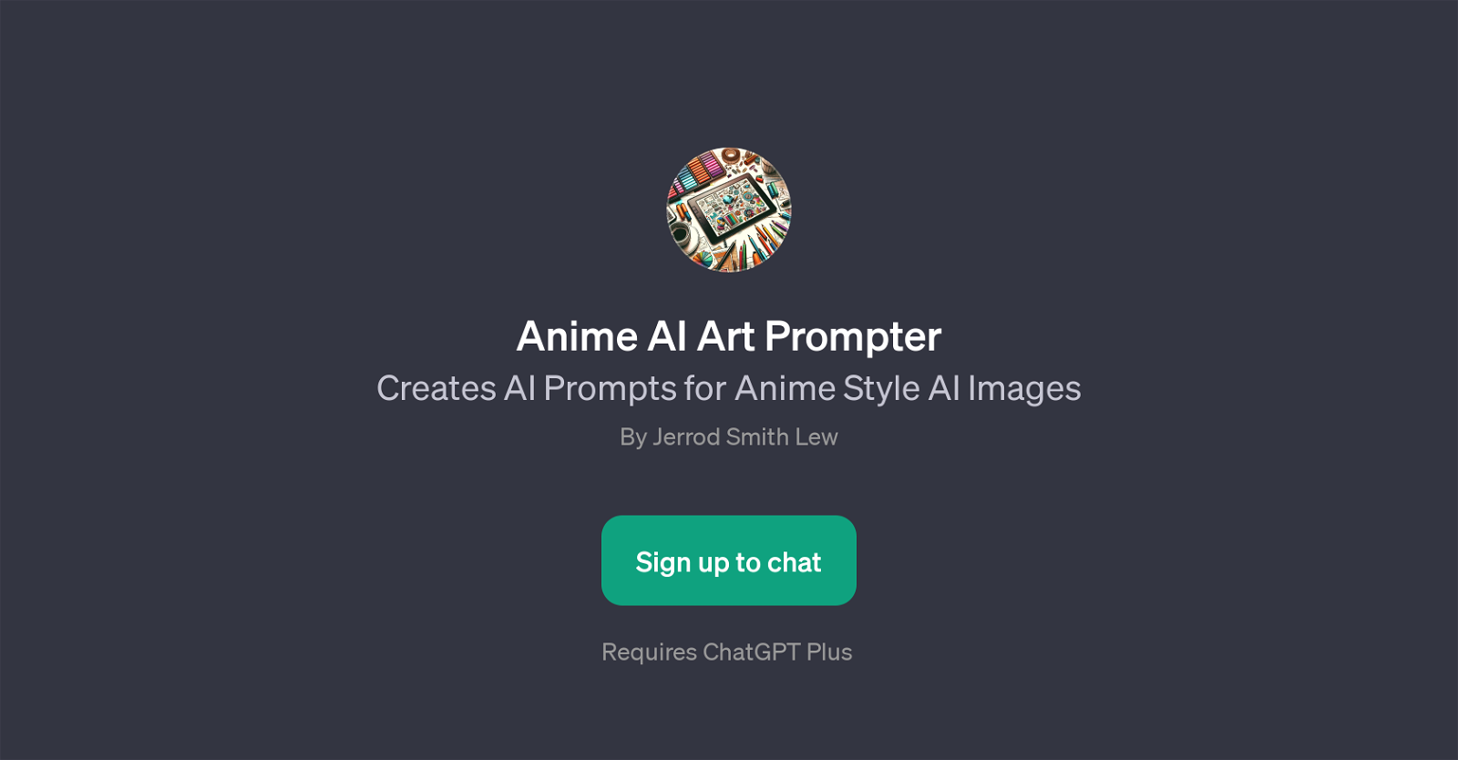 Anime AI Art Prompter website