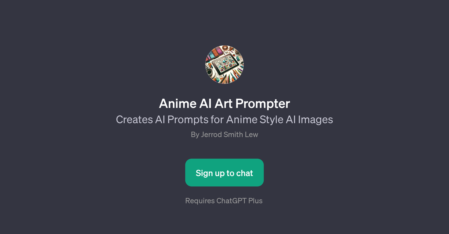 Anime AI Art Prompter website
