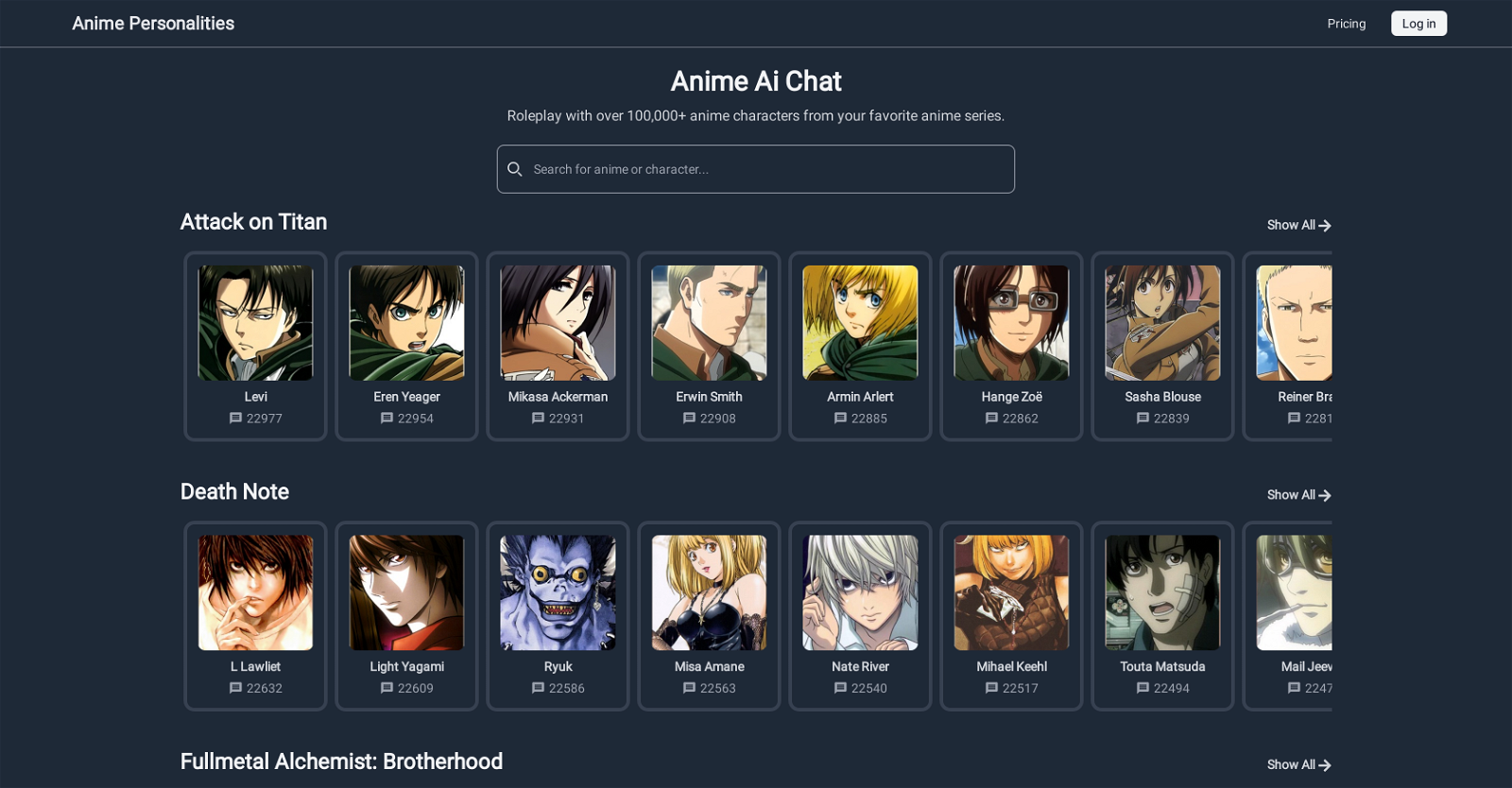 Anime Ai Chat website