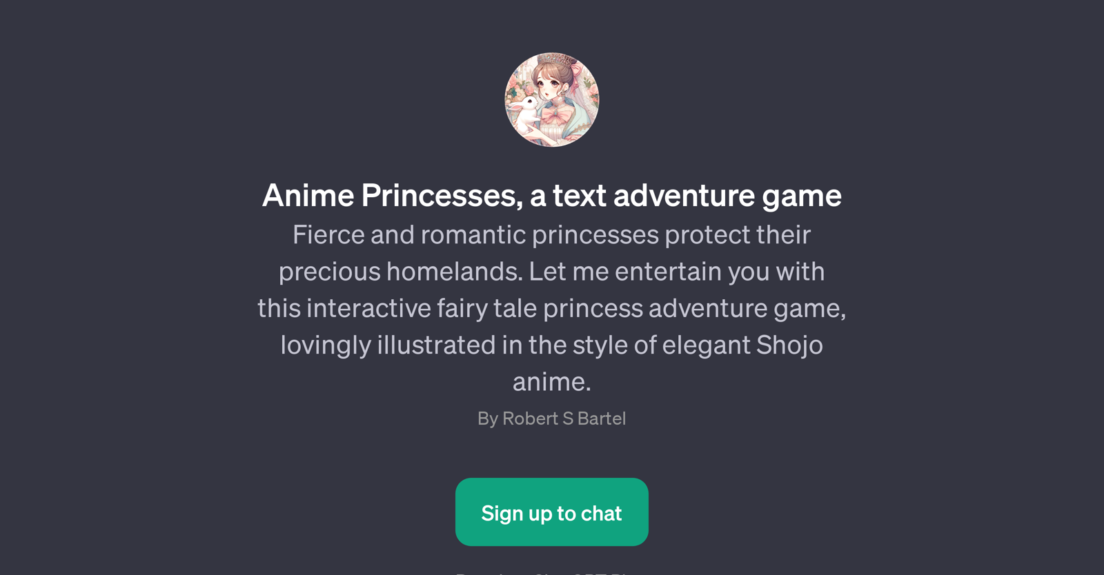Anime Princesses, a text adventure game website