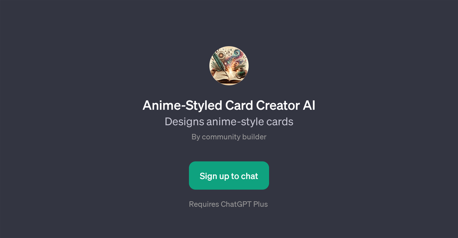 Anime-Styled Card Creator AI website